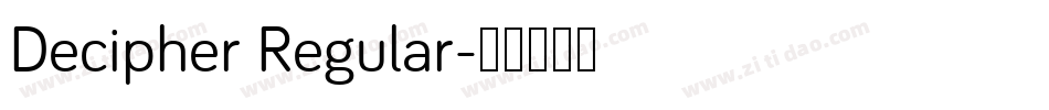 Decipher Regular字体转换